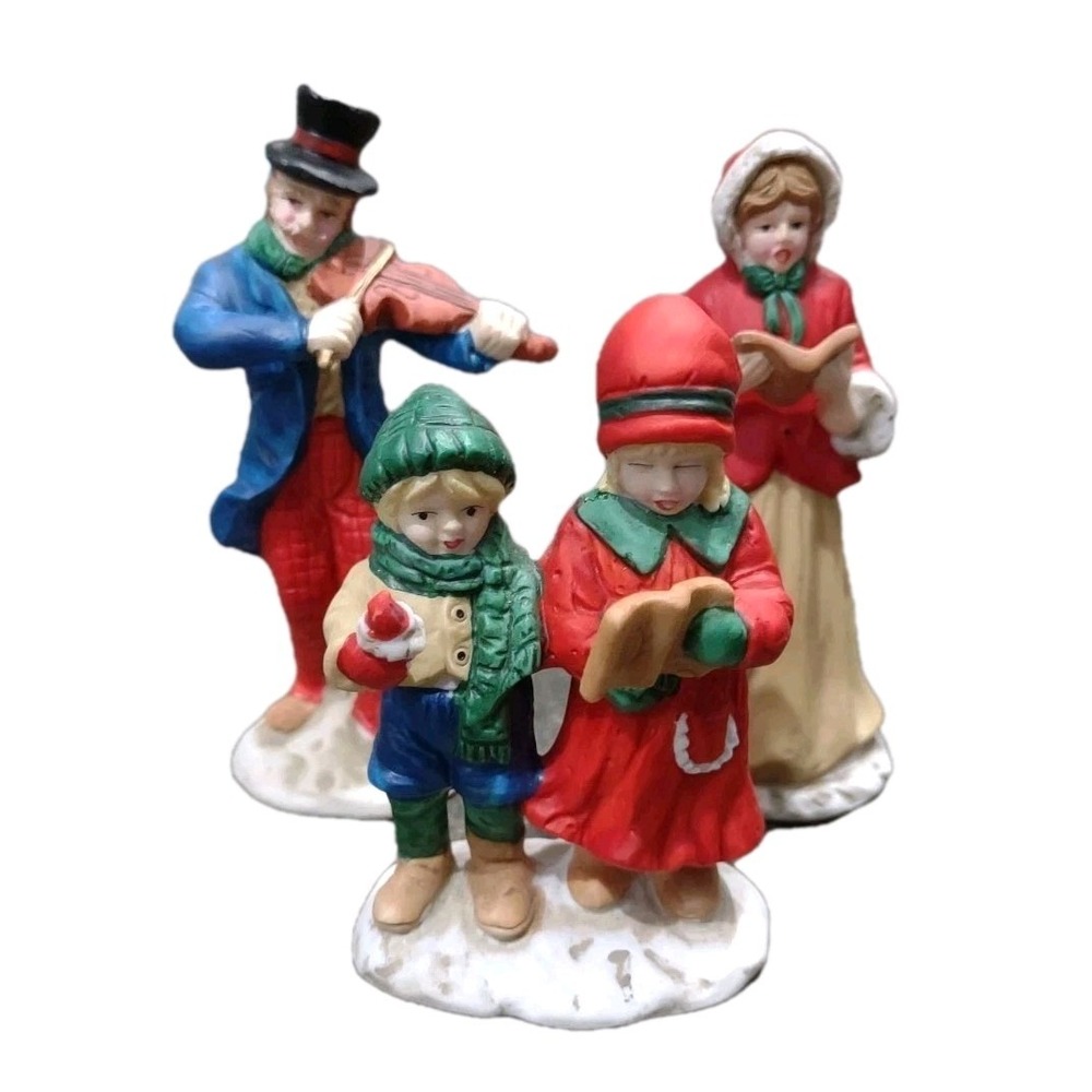 Vintage Russ Berrie Porcelain Christmas Carolers Choir Set 3 Village...